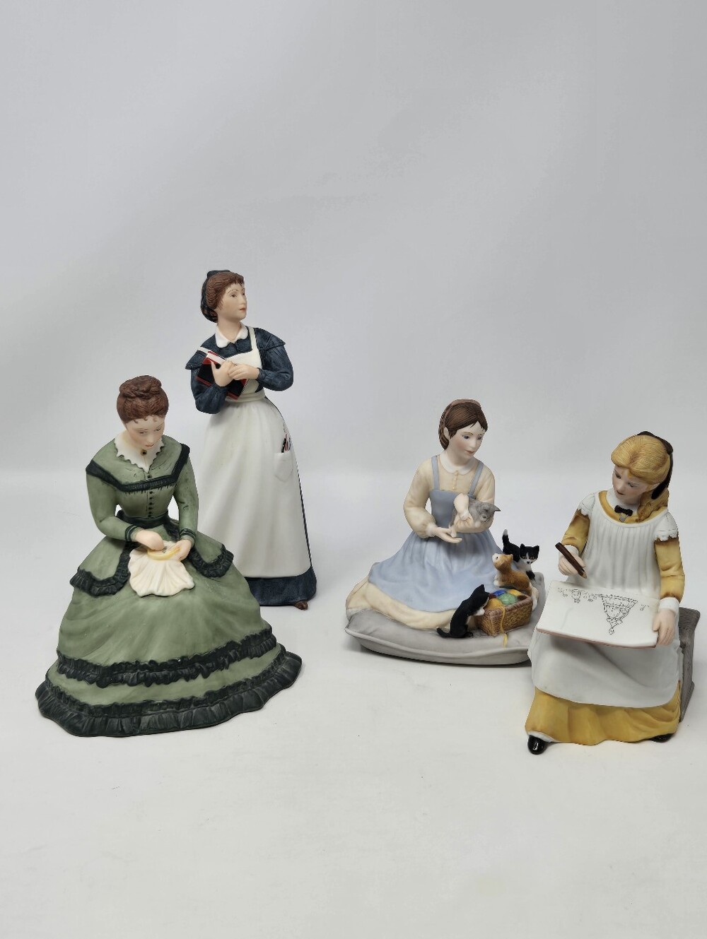 VINTAGE FRANKLIN PORCELAIN LITTLE WOMEN FIGURINES COLLECTIBLE SET OF 4 1983